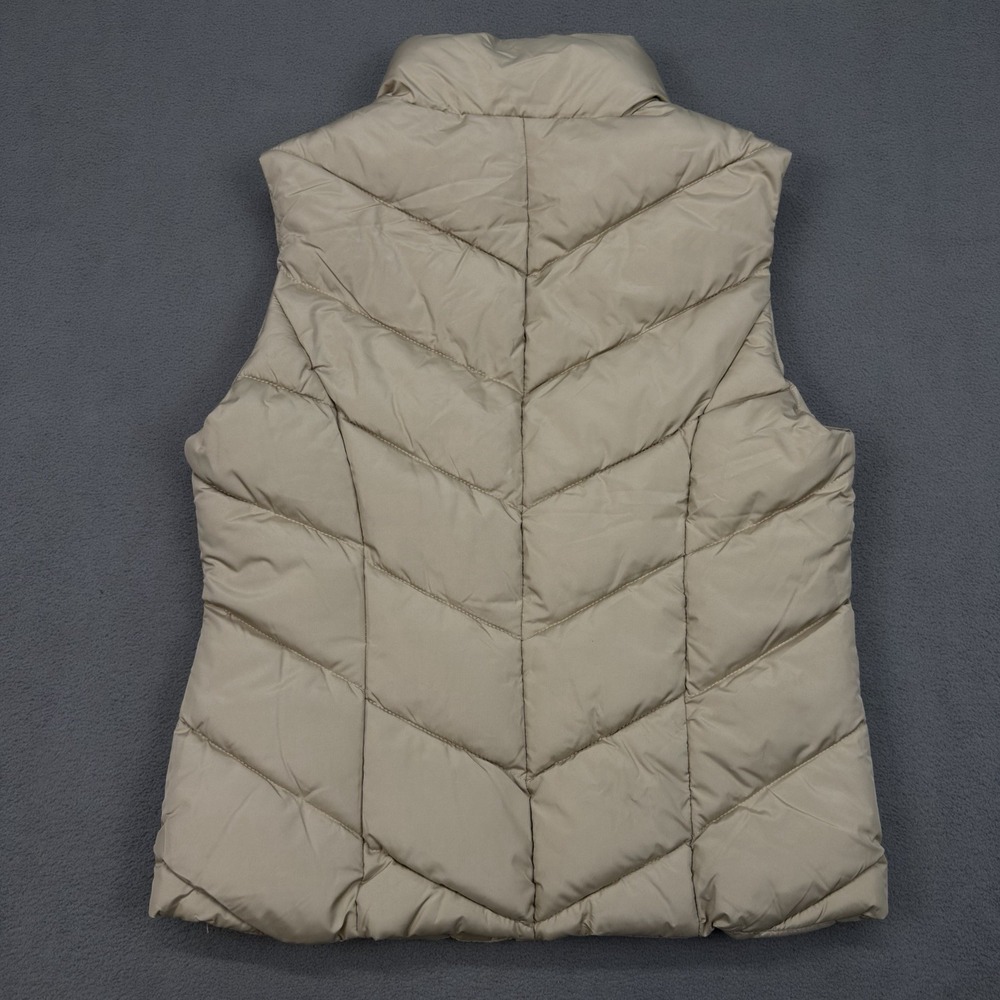 NWT COLE HAAN Womens Size S Collared Zip Front Chevron Dune Quilted Puffer Vest - Picture 7 of 7